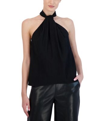 BCBGMAXAZRIA - Women's Twisted Halter Sleeveless Top