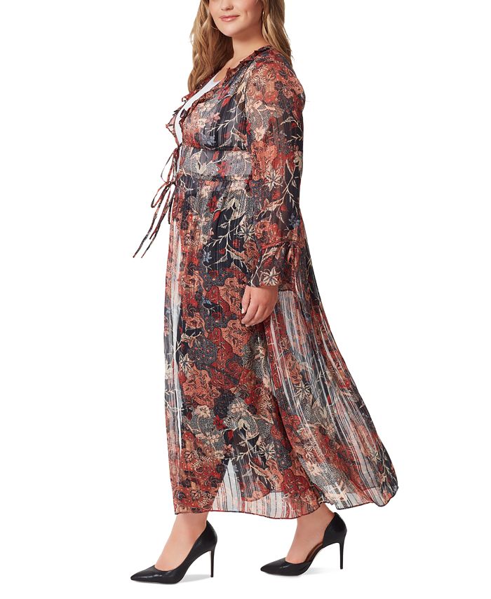 Jessica Simpson Trendy Plus Size Gaia Ruffled Duster & Reviews Tops