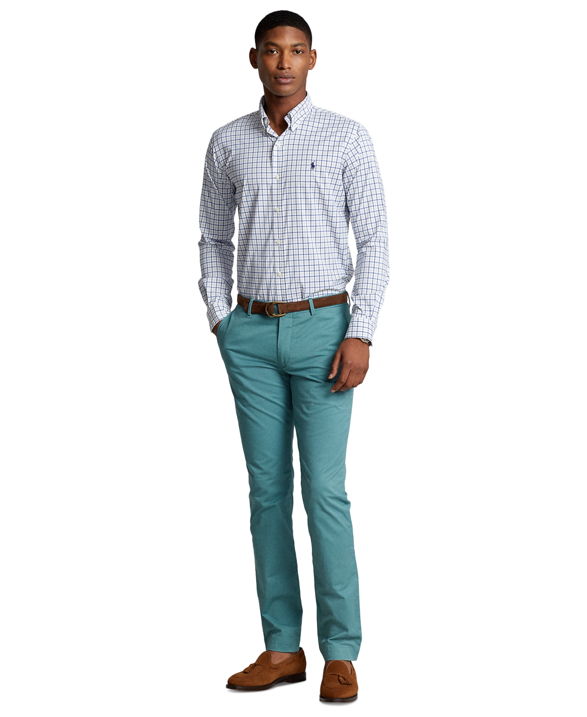 Polo Ralph Lauren Men's Classic-Fit Plaid Performance Shirt -Blue