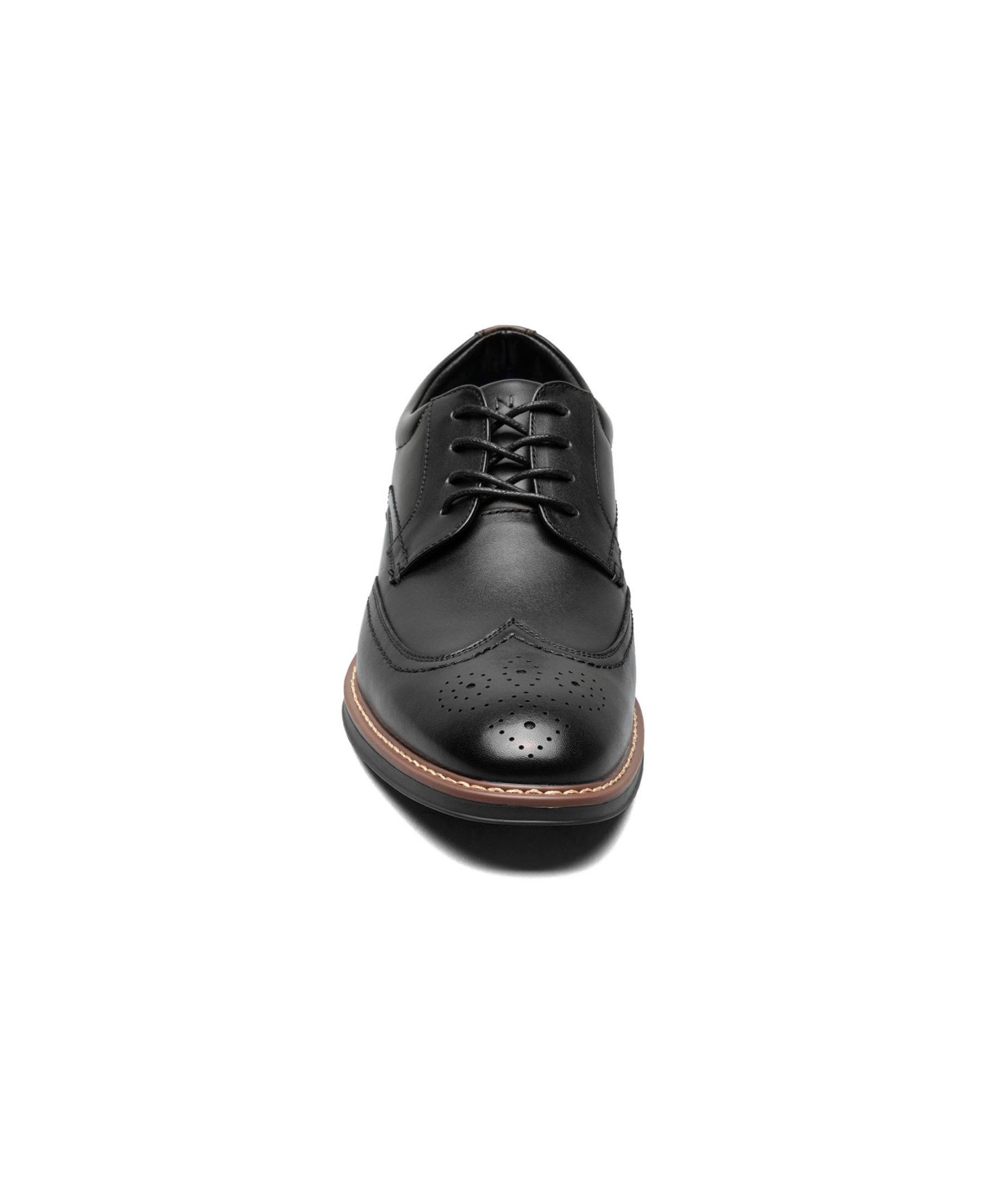 Мужские туфли Nunn Bush Centro Flex Wingtip Oxfords, цвет: Чёрный — фото 6