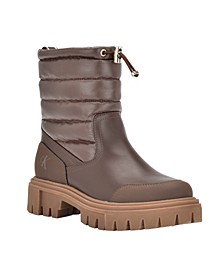 Women's Relika Lug Sole Nylon Puffy Cold Weather Winter Booties