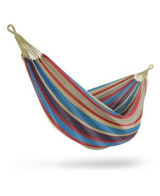 Brazilian Double Hammock - Extra-Long Two Person Portable Hammock Bed for Indoor or Outdoor Spaces - Hanging Rope, Carrying Pouch Included