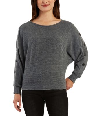 BCX Juniors' Buttoned-Trimmed-Sleeves 