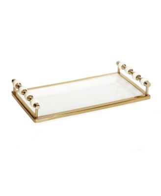 Rectangular Tray with Beaded Handles, 14" x 7"