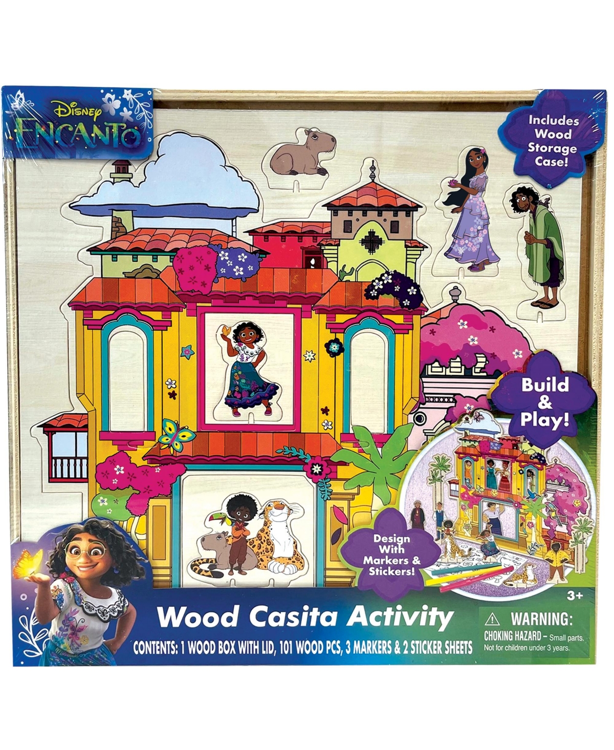 Disney's Encanto Wood Casita Activity Building Decorating Set, 11 Piece - Multi