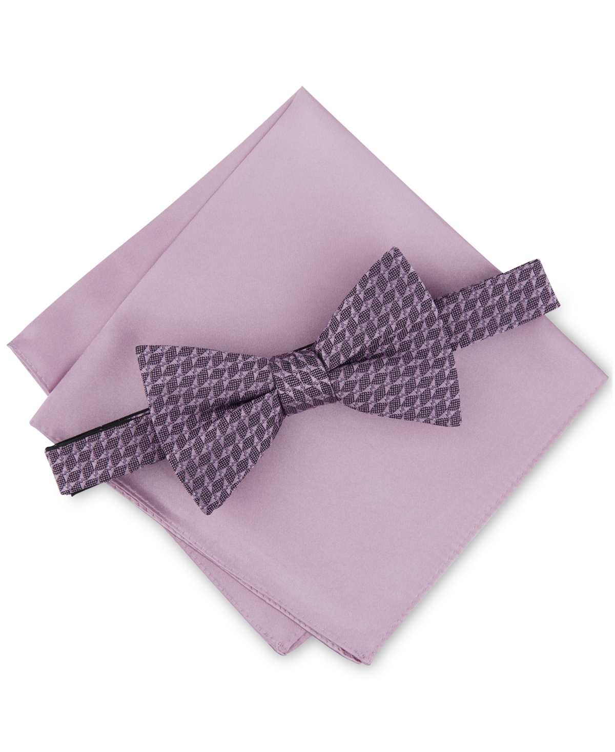 Alfani Men's Millbrook Bow Tie & Pocket Square Set, Created For Macy's In Lilac