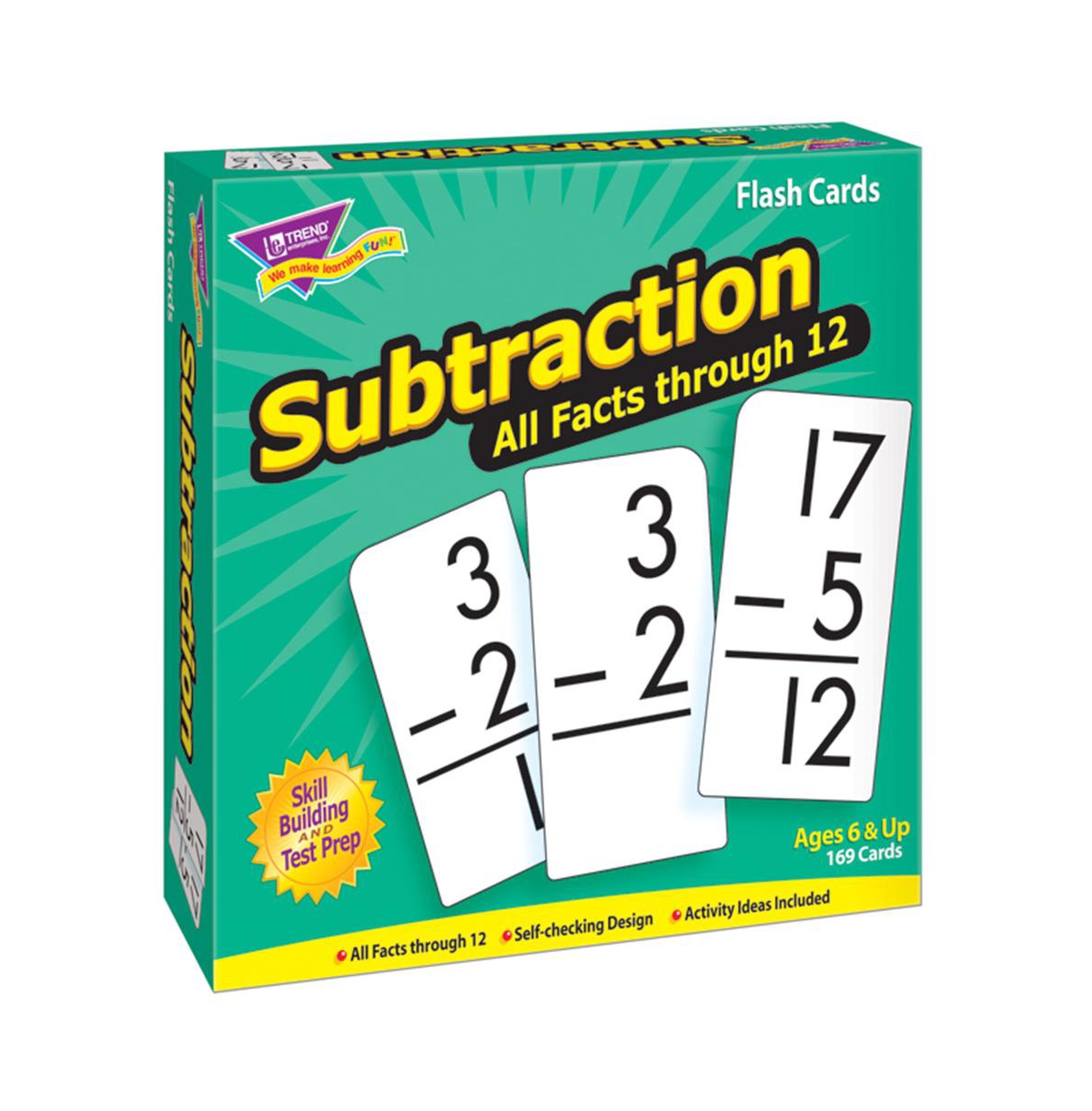 Trend Enterprises Kids' Subtraction 0-12 All Facts 169 Flash Cards, 6" X 3" In Multi