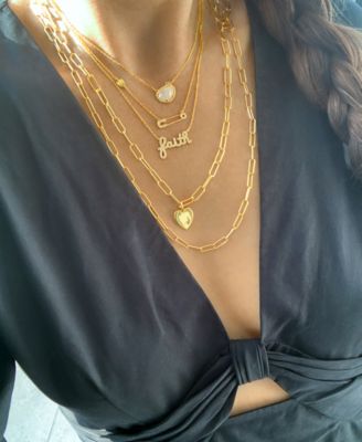 Paperclip Chain Necklace with Heart