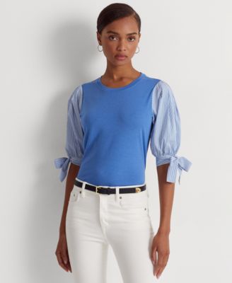 Lauren Ralph Lauren - Women's Jersey Puffed Sleeve T-Shirt
