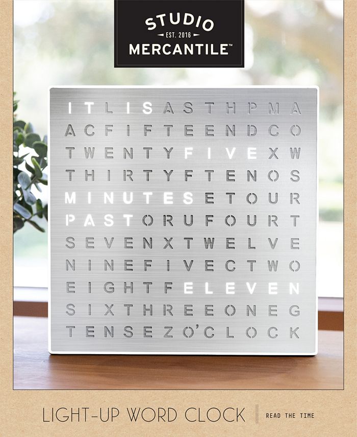 Studio Mercantile Light Up Electronic Word Clock Macy's
