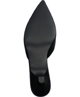 Women's Rishie Ornamented Kitten Heel Velvet Mules