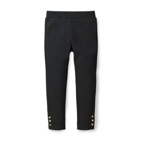Брюки Hope & Henry Button Cuff Ponte Pant для девочек-малышей, цвет: Чёрный