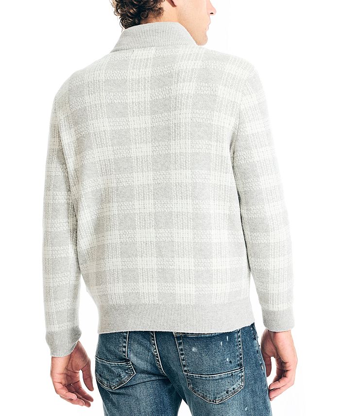 Nautica Men's Sustainably Crafted Plaid QuarterZip Sweater & Reviews
