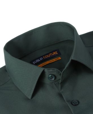 Men's Slim Fit Performance Short Sleeves Solid Button Down Shirt