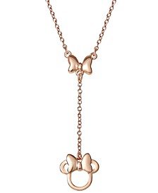 Minnie Mouse 18" Lariat Necklace in 18k Rose Gold-Plated Sterling Silver