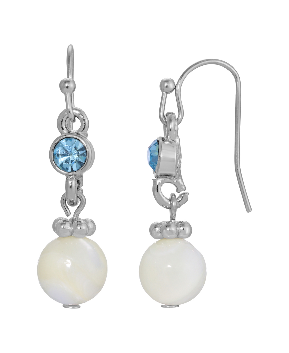 2028 Mother Of Imitation Pearl Drop Earrings In White