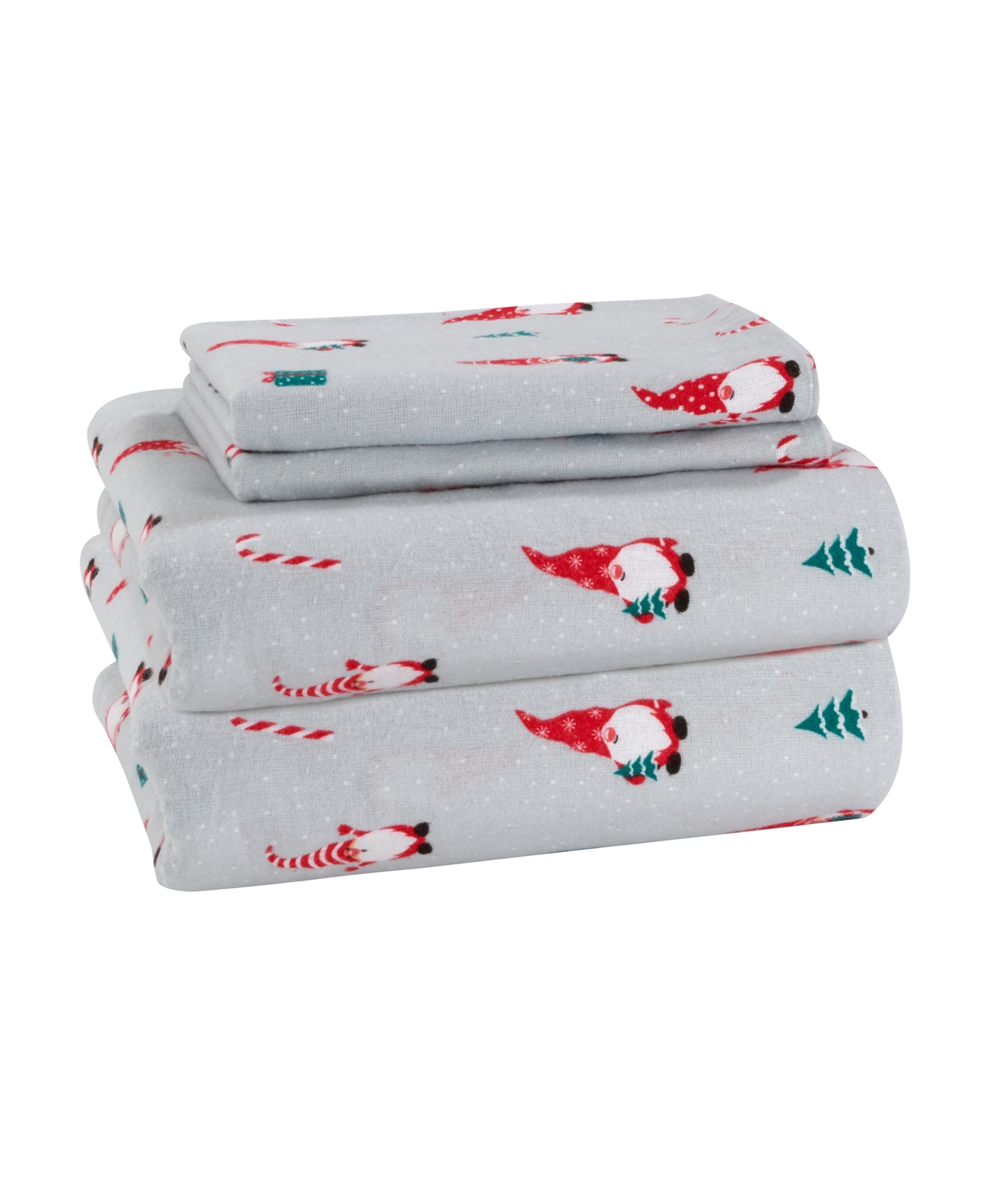 Avanti Printed 100% Brushed Cotton Flannel 4-pc.sheet Set, Queen In Gnomes