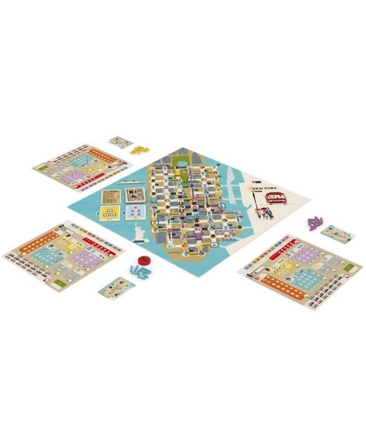 IELLO GET ON BOARD NEW YORK LONDON IELLO CITY BUS LINE STRATEGY BOARD GAME 