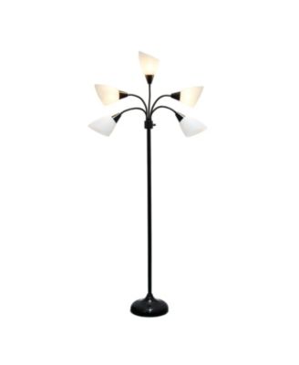 Simple Designs 5 Light Adjustable Gooseneck Floor Lamp with Shades