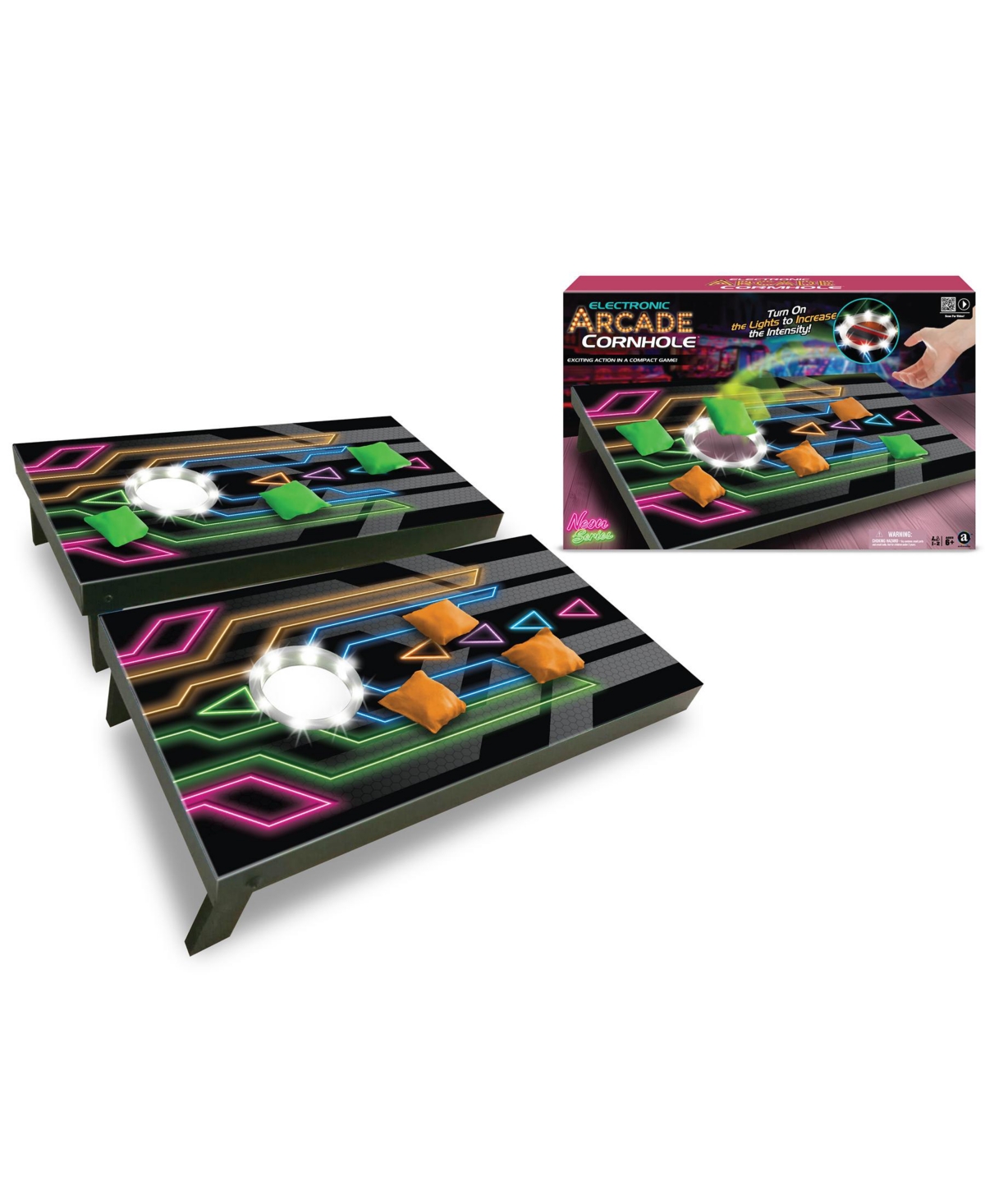 Ambassador Games Electronic Arcade Cornhole Neon Series, Set Of 8 In Multi