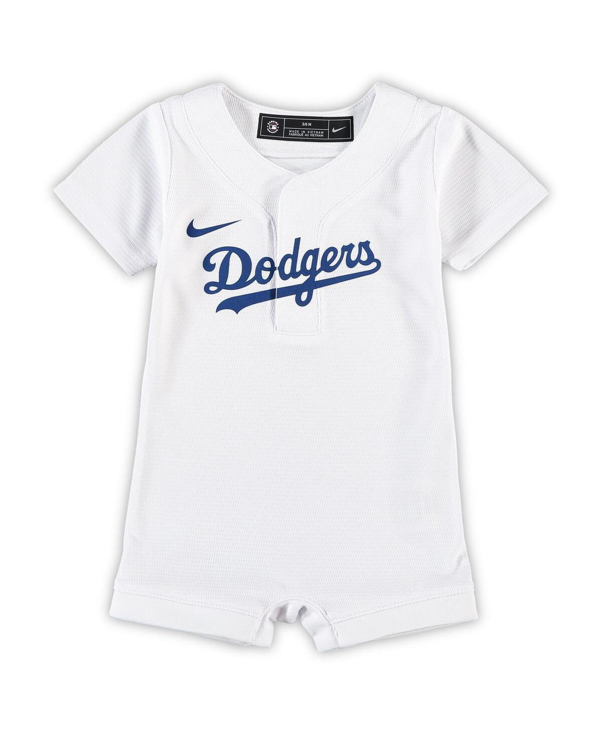 Shop Nike Newborn And Infant Boys And Girls  White Los Angeles Dodgers Official Jersey Romper