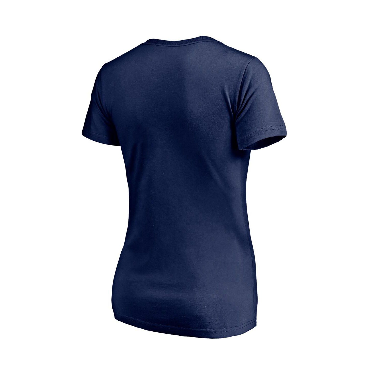 Женская футболка Fanatics Navy New York Yankees 2021 Spring Training Upper Deck V-neck — фото 4