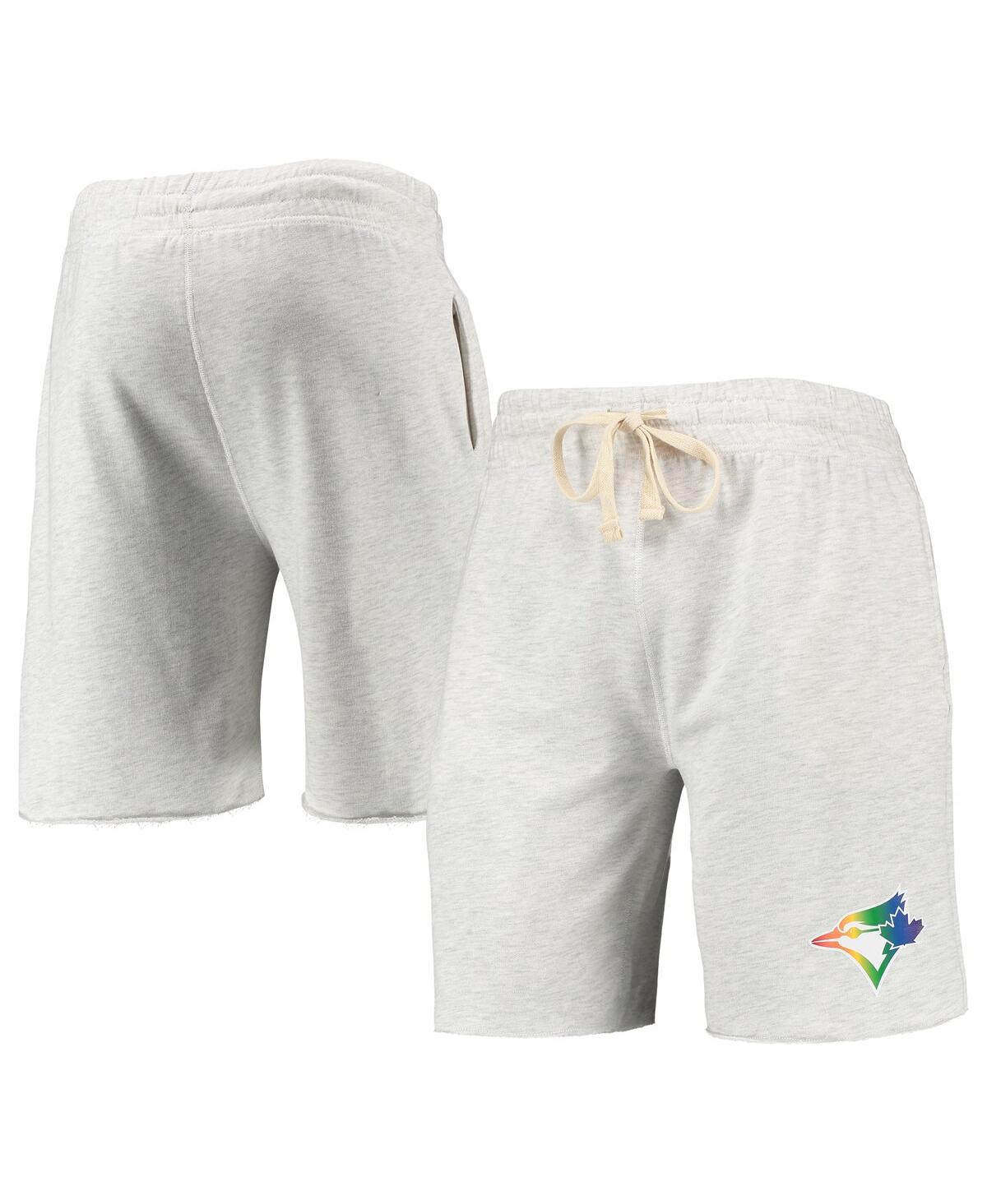 Men's Concepts SportToronto Blue Jays Mainstream Logo Terry Tri-Blend Shorts - Oatmeal