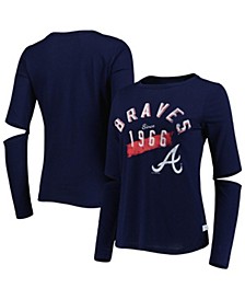 Women's Navy Atlanta Braves Formation Long Sleeve T-shirt