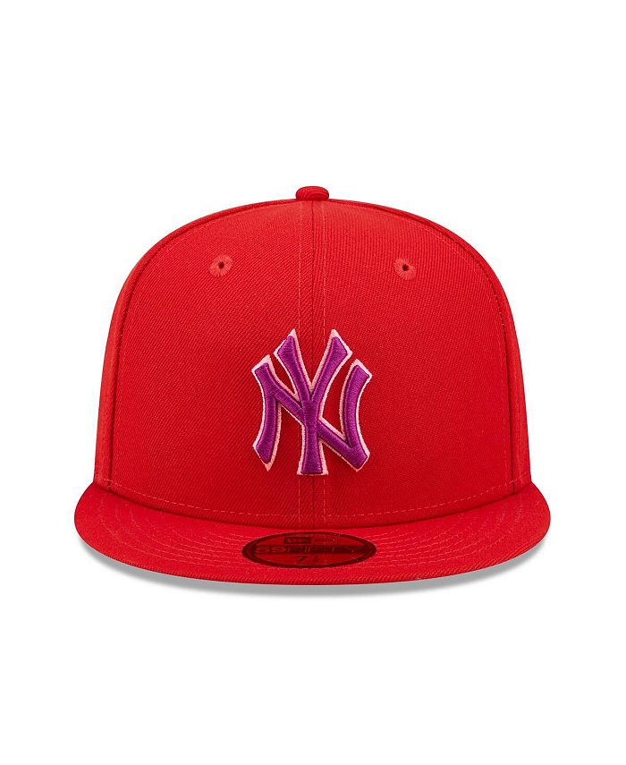 New Era Men's Red New York Yankees Purple Undervisor 59FIFTY Fitted Hat ...