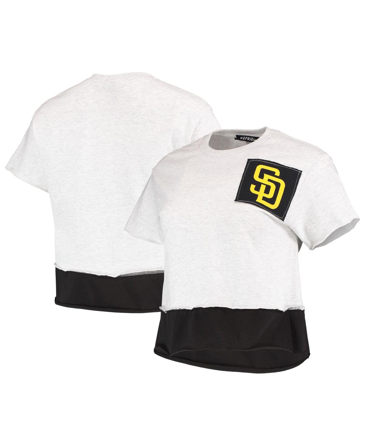 REFRIED APPAREL WOMEN'S REFRIED APPAREL GRAY SAN DIEGO PADRES CROPPED T-SHIRT