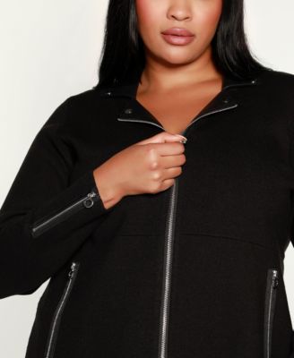 Plus Size Black Label Collared Sweater Jacket