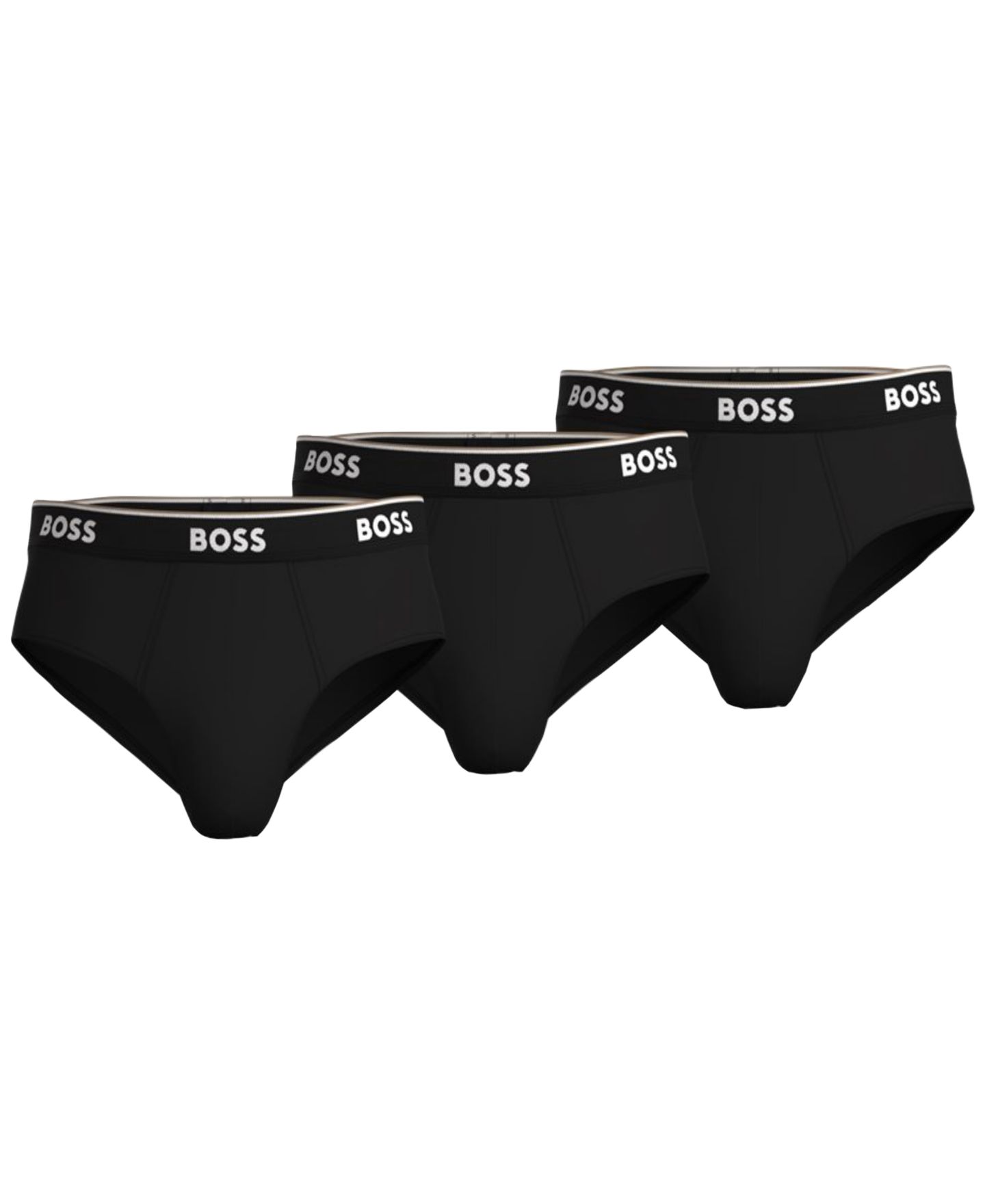 Трусы-брифы Power для мужчин, хлопок-стрейч, 3 шт. — Hugo Boss, цвет: Чёрный — фото 1