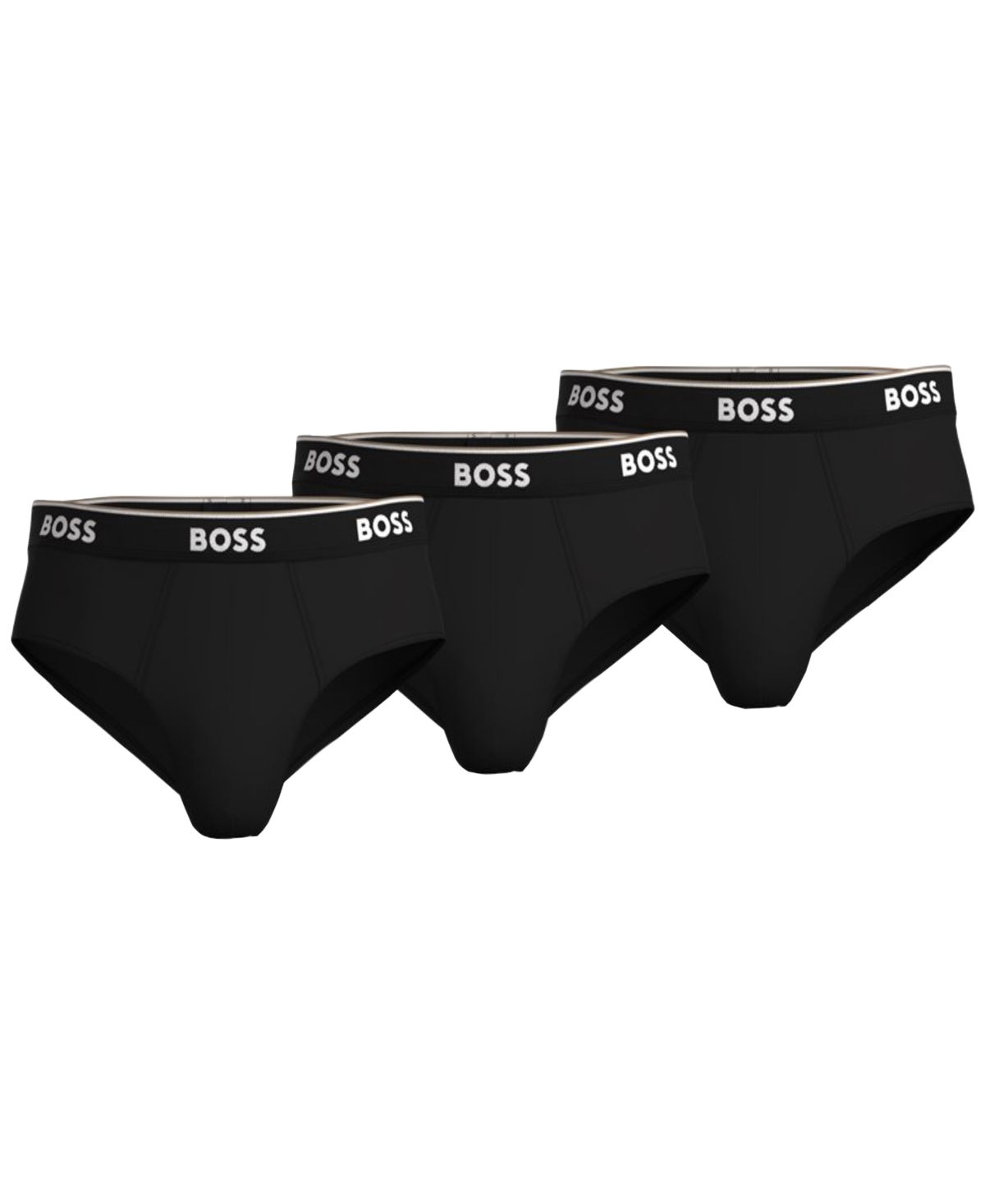 Boss Men's 3-Pk. Solid Power Briefs - Black