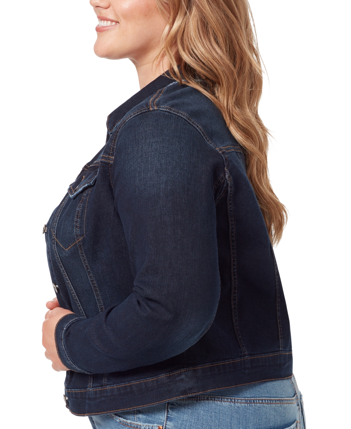 Jessica Simpson Trendy Plus Size Pixie Long Sleeve Denim Jacket