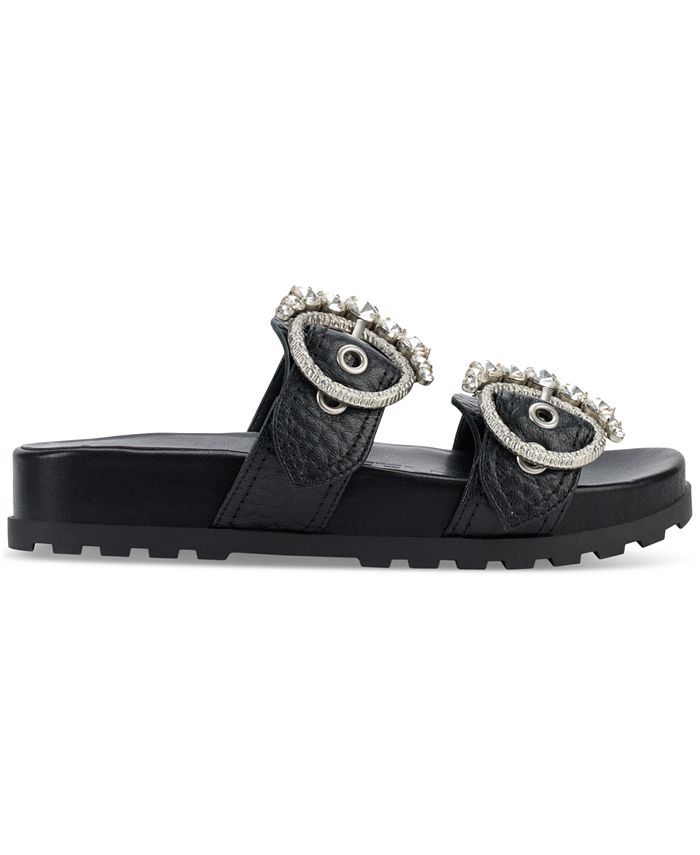 KARL LAGERFELD PARIS Women's Barlow Embellished Slip-On Slide Sandals ...