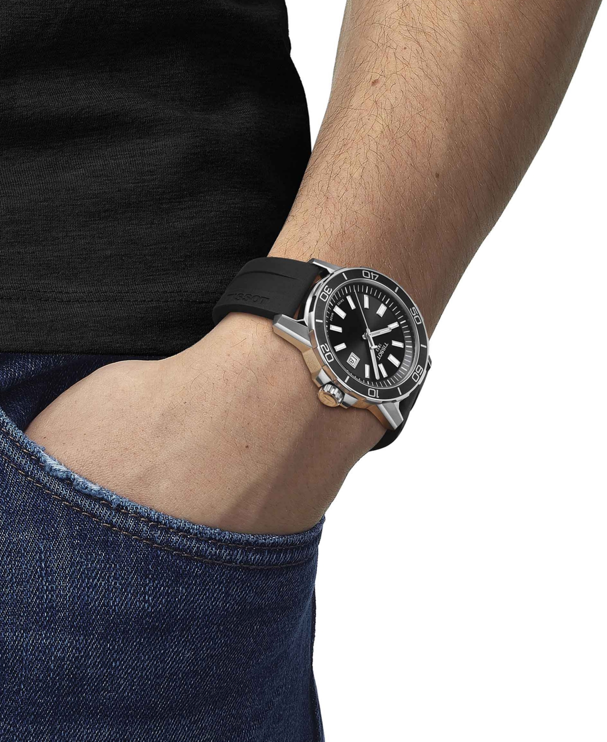 Shop Tissot Men's Swiss Supersport Black Rubber Strap Watch 44mm
