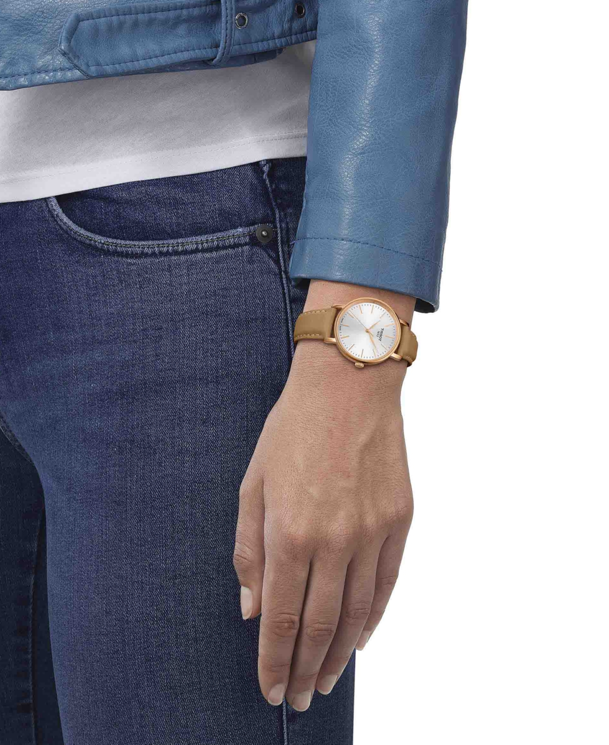 Shop Tissot Women's Swiss Everytime Beige Leather Strap Watch 34mm