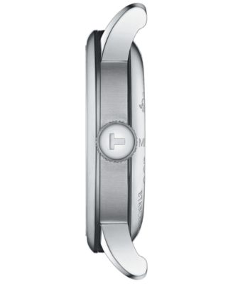 Men's Swiss Automatic Le Locle Powermatic 80 Open Heart Brown Leather Strap Watch 39mm