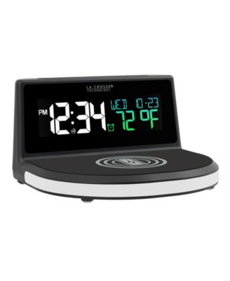 La Crosse Technology 617-148 Wireless Charging Alarm Clock with Glowing Light Base