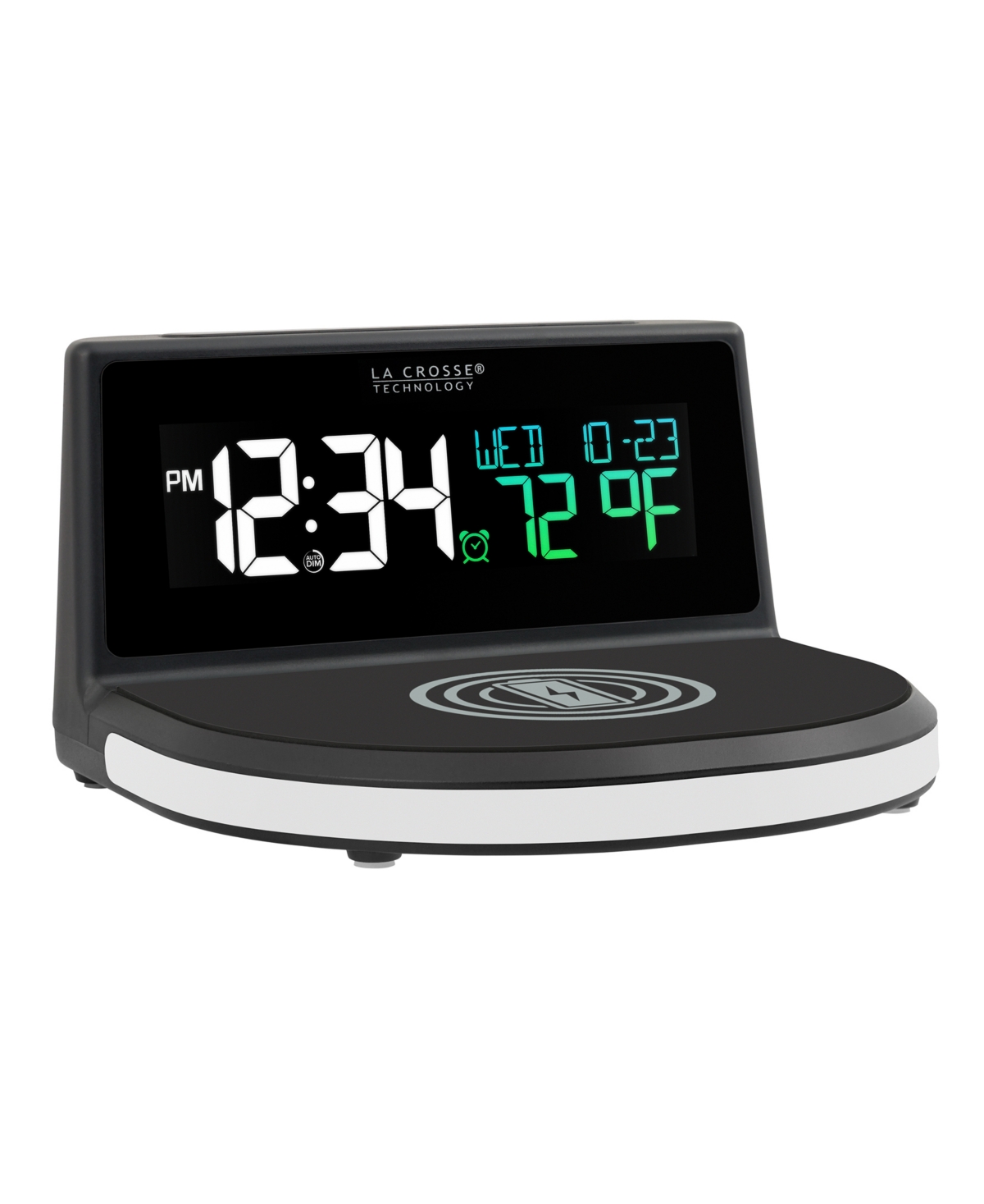 La Crosse Technology  Wireless Charging Alarm Clock with Glowing Light Base
