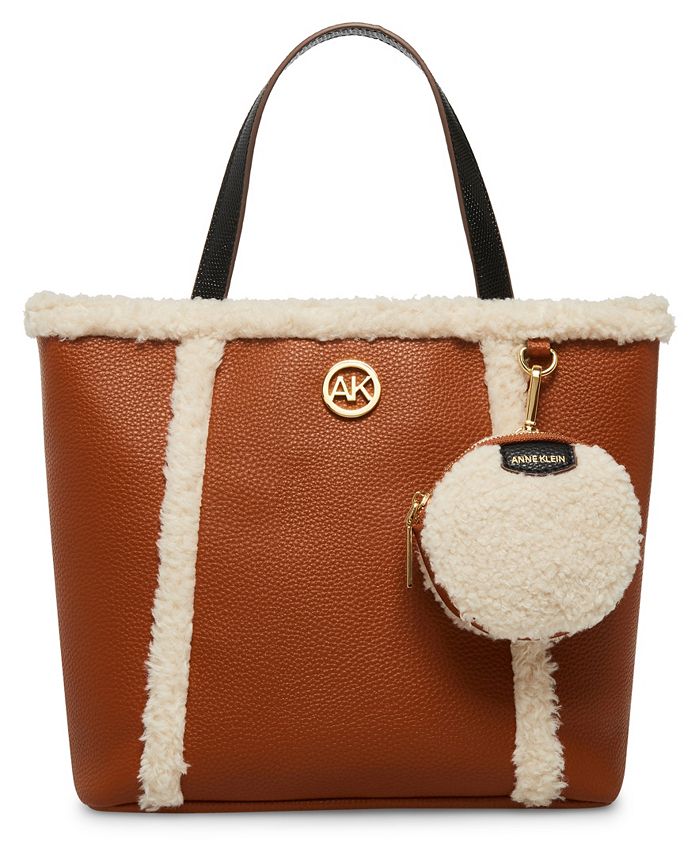 Anne Klein Women s Small Tote Bag with Faux Shearling Macy s