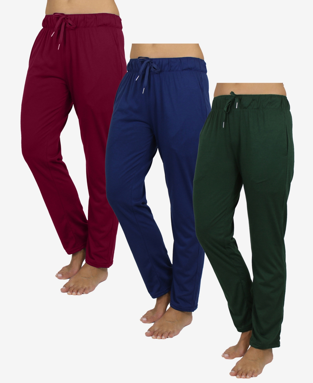 Galaxy By Harvic Women's Loose Fit Classic Lounge Pants, Pack of 3