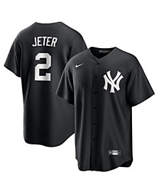 Men's Derek Jeter Black New York Yankees Pitch Black Fashion Player Replica Jersey