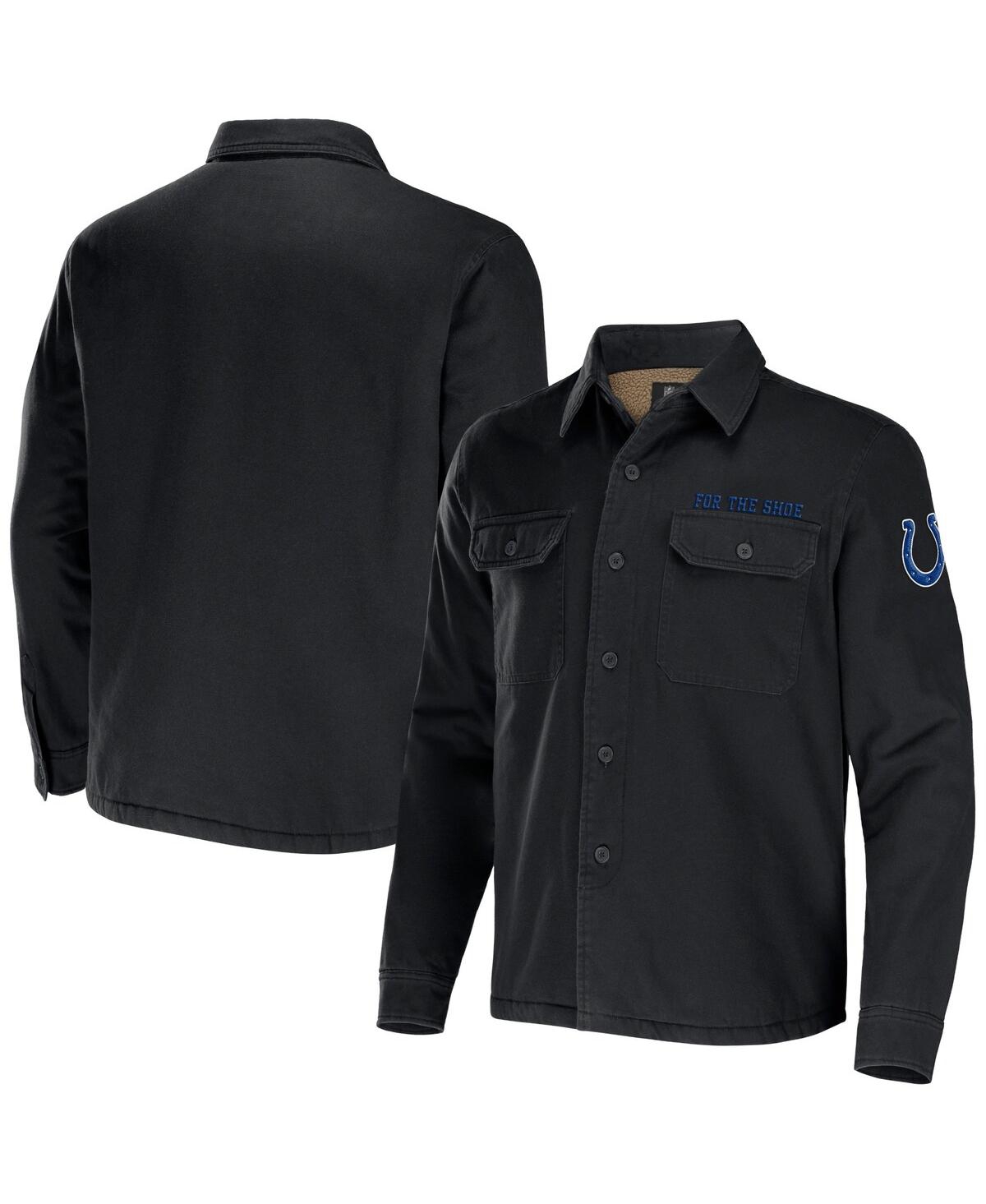 Men's Nfl x Darius Rucker Collection by Fanatics Black Indianapolis Colts Canvas Button-Up Shirt Jacket - Black