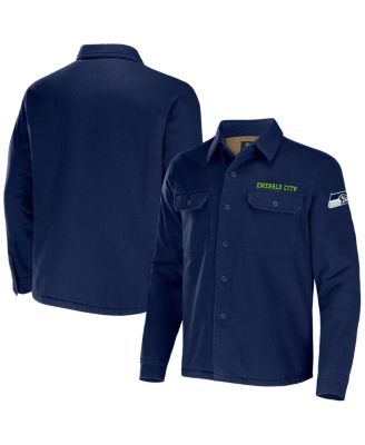 Men's NFL x Darius Rucker Collection by College Navy Seattle Seahawks Canvas Button-Up Shirt Jacket