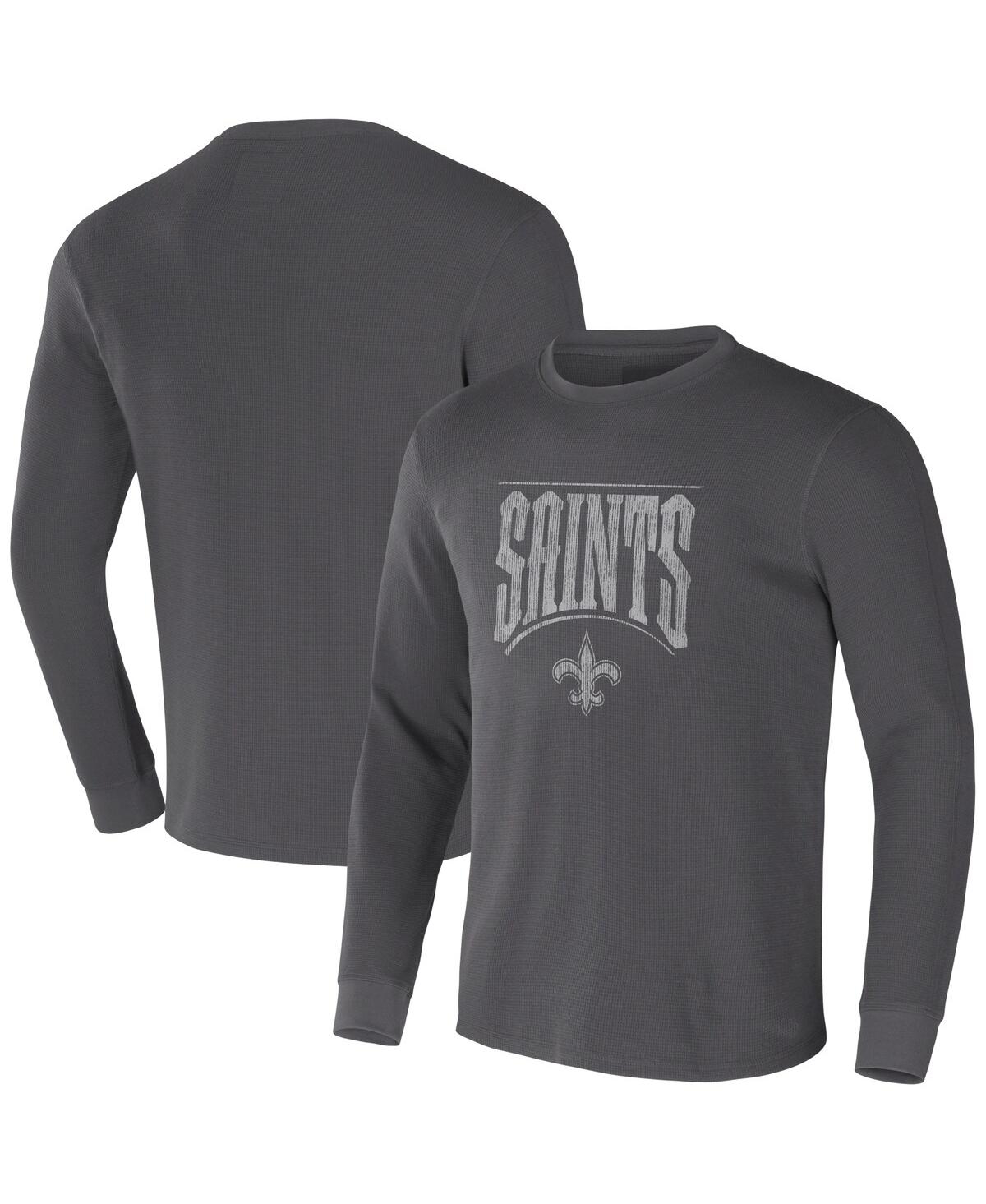 Men's Nfl x Darius Rucker Collection by FanaticsNew Orleans Saints Long Sleeve Thermal T-shirt - Charcoal