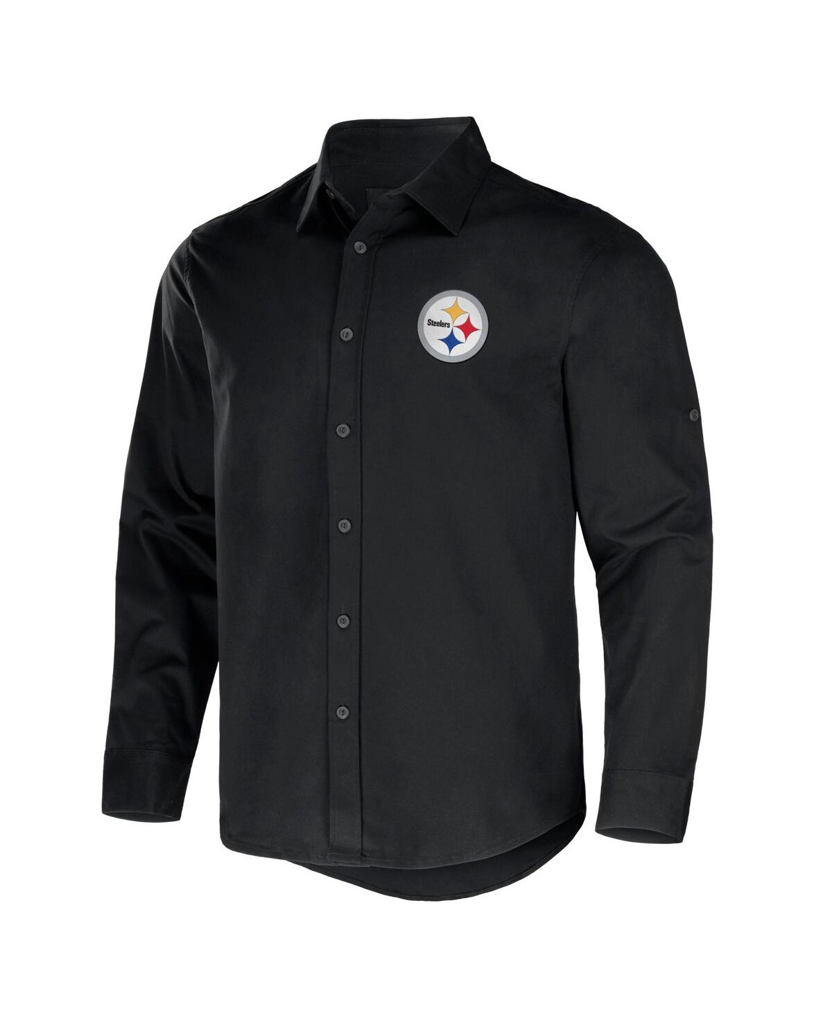 Fanatics Men's Nfl X Darius Rucker Collection By  Black Pittsburgh Steelers Convertible Twill Long Sl In Black