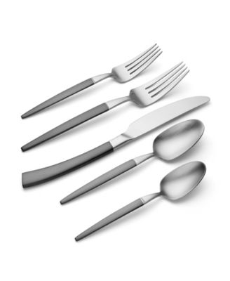 Adjacent Midnight 20 Piece Everyday Flatware Set, Service For 4