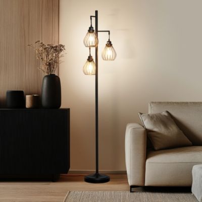 Teardrop 68" LED Floor Lamp with 3 Metal Teardrop Shades