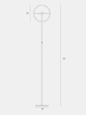 Halo Split 72" LED Torchiere Floor Lamp with Adjustable Head